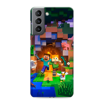 Силиконовый чехол на Samsung Galaxy S21 с принтом Майнкрафт Minecraft Силиконовый чехол на Samsung Galaxy S21 с принтом Майнкрафт Minecraft