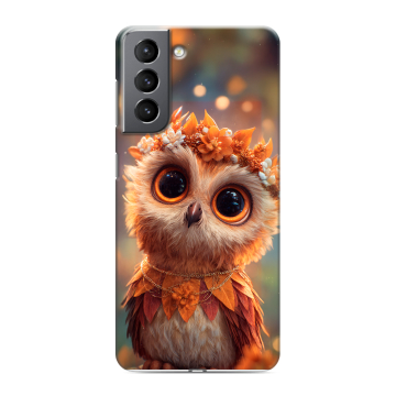 Силиконовый чехол на Samsung Galaxy S21 с принтом Милая сова Силиконовый чехол на Samsung Galaxy S21 с принтом Милая сова