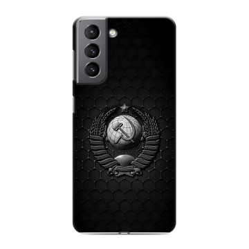 Силиконовый чехол на Samsung Galaxy S21 с принтом Герб Флаг СССР Силиконовый чехол на Samsung Galaxy S21 с принтом Герб Флаг СССР