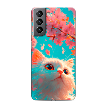 Силиконовый чехол на Samsung Galaxy S21 с принтом Красивый кот Силиконовый чехол на Samsung Galaxy S21 с принтом Красивый кот