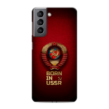 Силиконовый чехол на Samsung Galaxy S21 с принтом Флаг Герб СССР Силиконовый чехол на Samsung Galaxy S21 с принтом Флаг Герб СССР