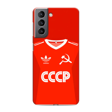 Силиконовый чехол на Samsung Galaxy S21 с принтом Флаг Герб СССР Силиконовый чехол на Samsung Galaxy S21 с принтом Флаг Герб СССР