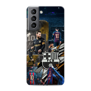Силиконовый чехол на Samsung Galaxy S21 с принтом Messi Barcelona Силиконовый чехол на Samsung Galaxy S21 с принтом Messi Barcelona