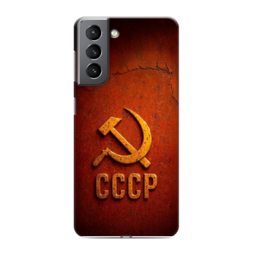 Силиконовый чехол на Samsung Galaxy S21 с принтом Флаг Герб СССР Силиконовый чехол на Samsung Galaxy S21 с принтом Флаг Герб СССР