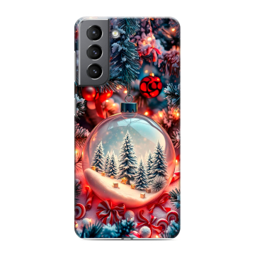 Силиконовый чехол на Samsung Galaxy S21 с принтом Новый год Силиконовый чехол на Samsung Galaxy S21 с принтом Новый год