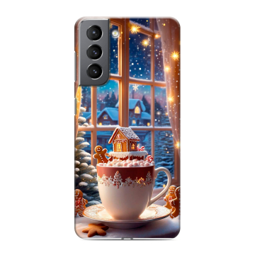 Силиконовый чехол на Samsung Galaxy S21 с принтом Новый год Силиконовый чехол на Samsung Galaxy S21 с принтом Новый год