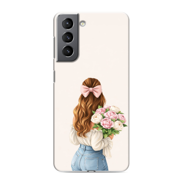 Силиконовый чехол на Samsung Galaxy S21 с принтом женский Силиконовый чехол на Samsung Galaxy S21 с принтом женский