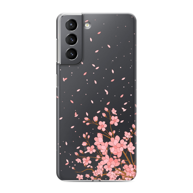 Силиконовый чехол на Samsung Galaxy S21 с принтом Ветка сакуры Силиконовый чехол на Samsung Galaxy S21 с принтом Ветка сакуры