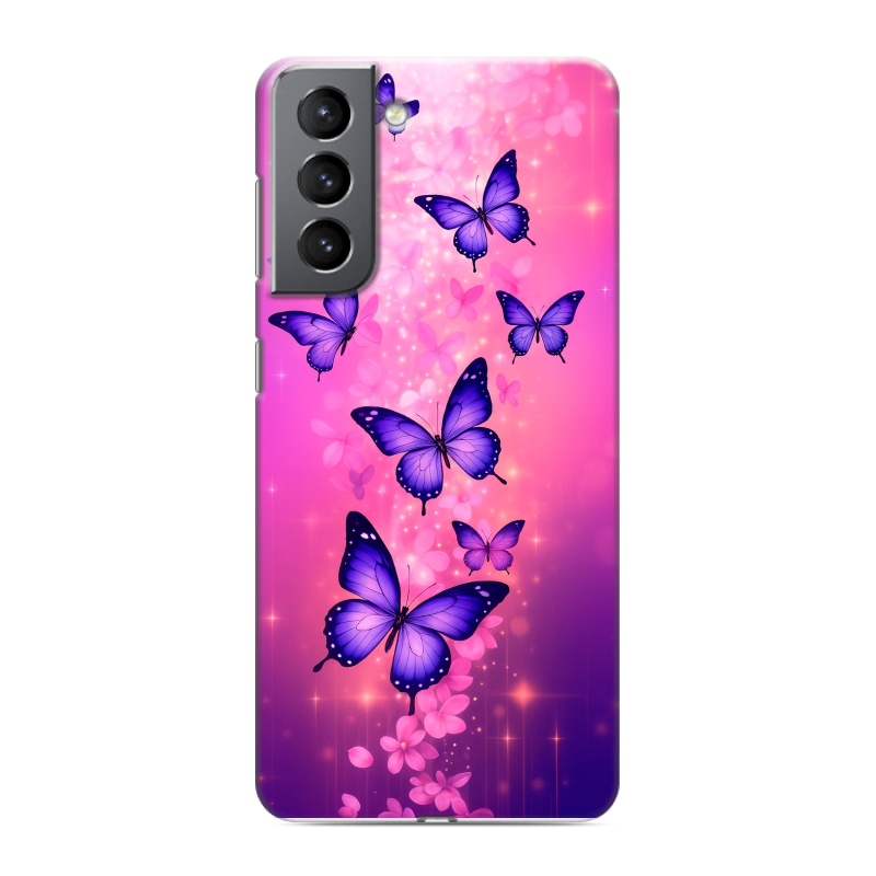 Силиконовый чехол на Samsung Galaxy S21 с принтом Бабочки Силиконовый чехол на Samsung Galaxy S21 с принтом Бабочки