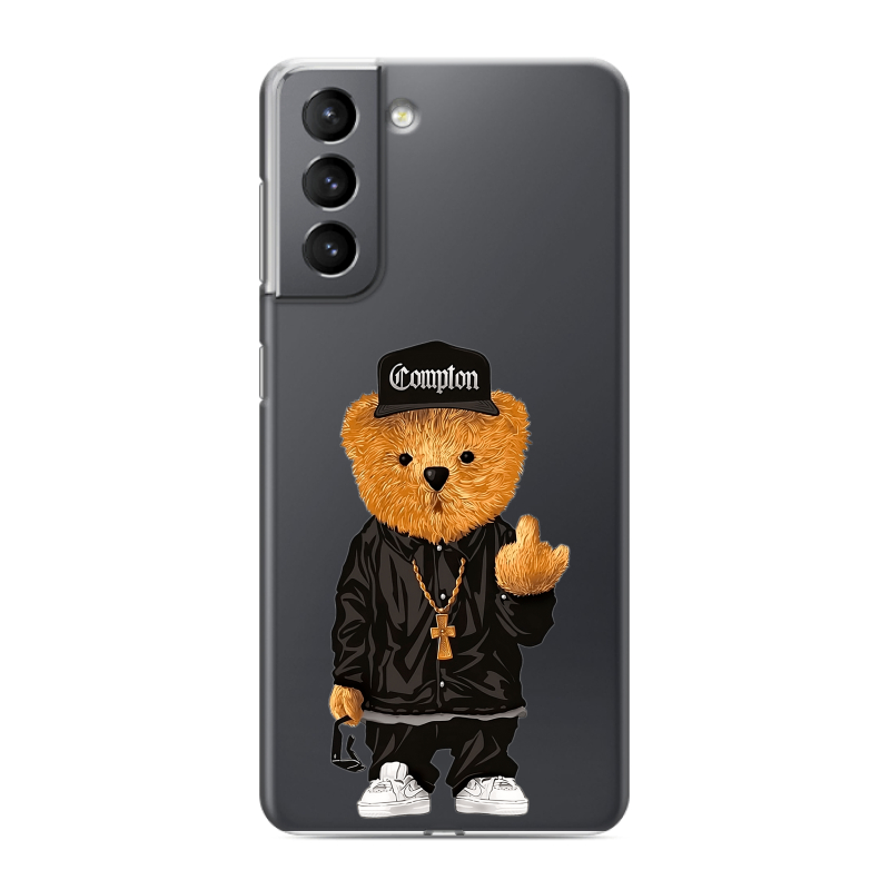 Силиконовый чехол на Samsung Galaxy S21 с принтом Плюшевый медведь Силиконовый чехол на Samsung Galaxy S21 с принтом Плюшевый медведь