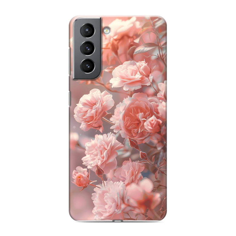 Силиконовый чехол на Samsung Galaxy S21 с принтом Розовые розы Силиконовый чехол на Samsung Galaxy S21 с принтом Розовые розы