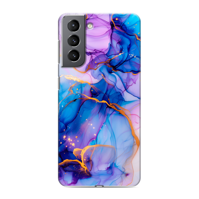 Силиконовый чехол на Samsung Galaxy S21 с принтом синий мрамор Силиконовый чехол на Samsung Galaxy S21 с принтом синий мрамор