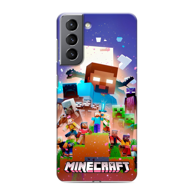 Силиконовый чехол на Samsung Galaxy S21 с принтом Майнкрафт Minecraft Силиконовый чехол на Samsung Galaxy S21 с принтом Майнкрафт Minecraft