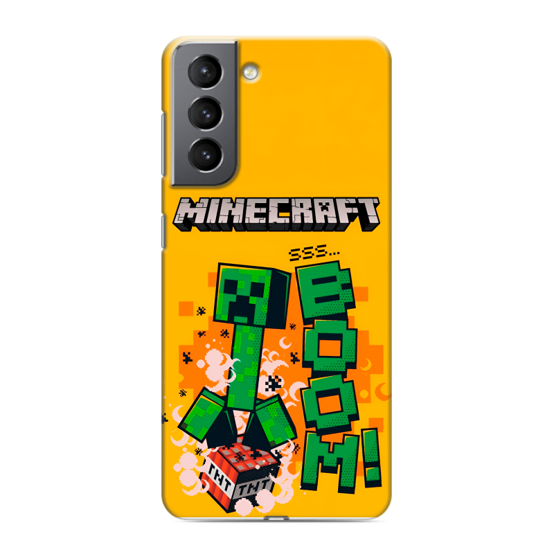 Силиконовый чехол на Samsung Galaxy S21 с принтом Майнкрафт Minecraft Силиконовый чехол на Samsung Galaxy S21 с принтом Майнкрафт Minecraft
