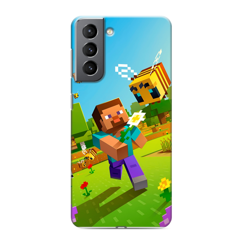 Силиконовый чехол на Samsung Galaxy S21 с принтом Майнкрафт Minecraft Силиконовый чехол на Samsung Galaxy S21 с принтом Майнкрафт Minecraft