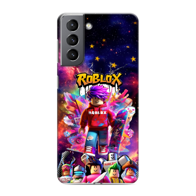 Силиконовый противоударный чехол на Samsung Galaxy S21 с принтом Roblox Роблокс Силиконовый противоударный чехол на Samsung Galaxy S21 с принтом Roblox Роблокс