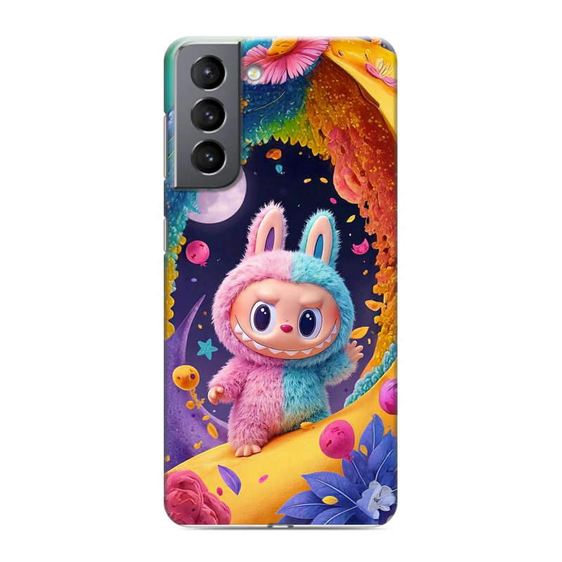Силиконовый противоударный чехол на Samsung Galaxy S21 с принтом Labubu Лабубу Силиконовый противоударный чехол на Samsung Galaxy S21 с принтом Labubu Лабубу