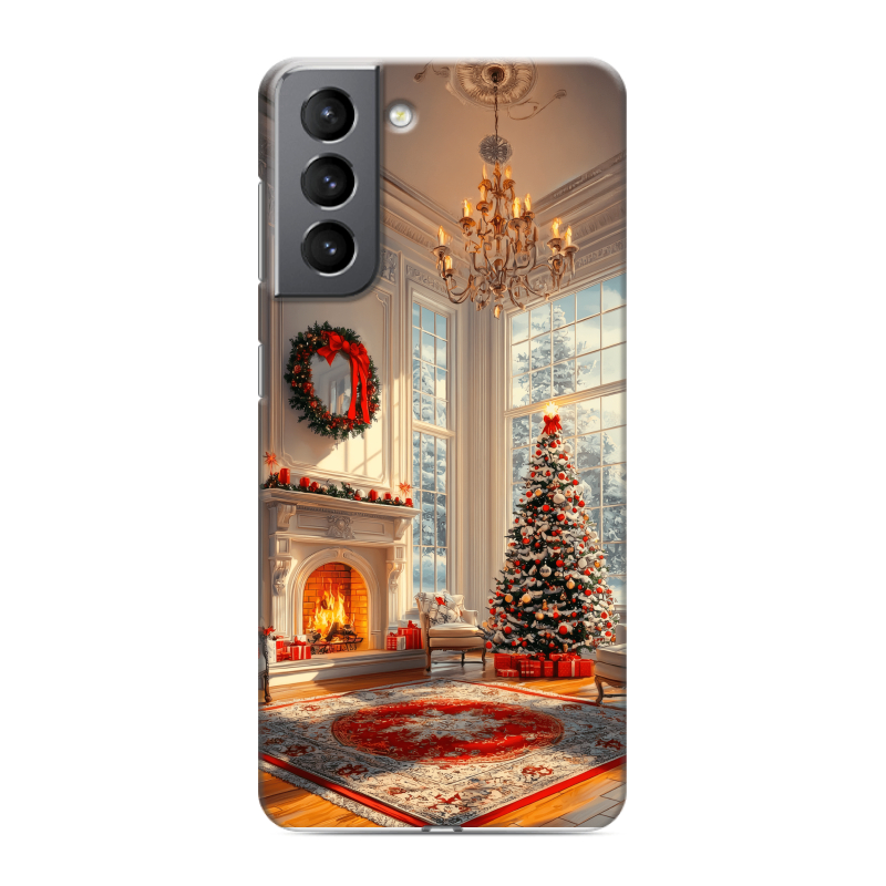Силиконовый чехол на Samsung Galaxy S21 с принтом Новый год Силиконовый чехол на Samsung Galaxy S21 с принтом Новый год