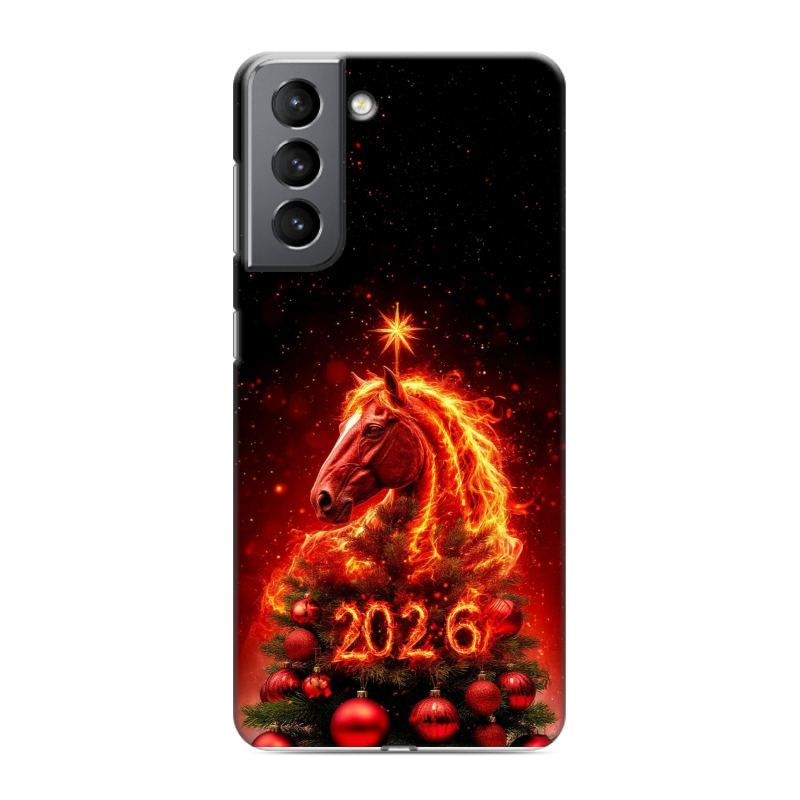 Силиконовый противоударный чехол на Samsung Galaxy S21 с принтом Новый год Силиконовый противоударный чехол на Samsung Galaxy S21 с принтом Новый год