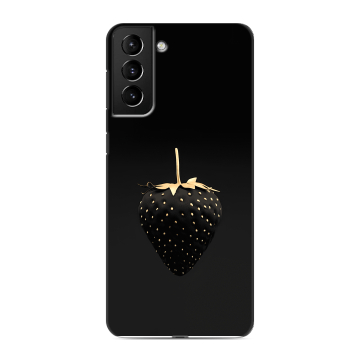 Силиконовый чехол на Samsung Galaxy S21 Plus с принтом Черная клубника Силиконовый чехол на Samsung Galaxy S21 Plus с принтом Черная клубника
