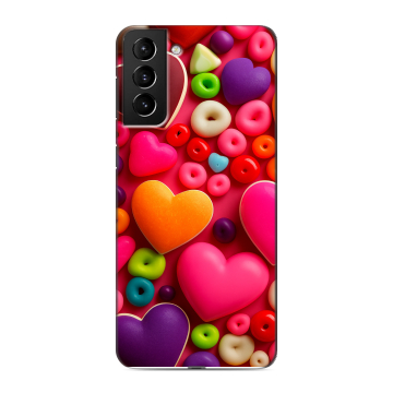 Силиконовый чехол на Samsung Galaxy S21 Plus с принтом Сердечки Силиконовый чехол на Samsung Galaxy S21 Plus с принтом Сердечки