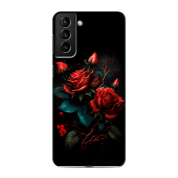 Силиконовый чехол на Samsung Galaxy S21 Plus с принтом Розы красные Силиконовый чехол на Samsung Galaxy S21 Plus с принтом Розы красные