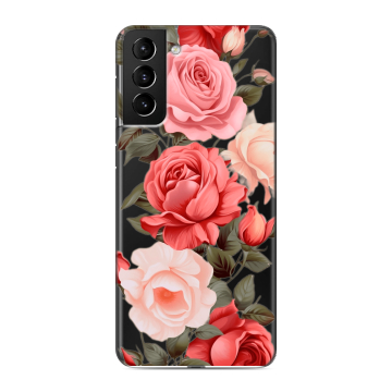 Силиконовый чехол на Samsung Galaxy S21 Plus с принтом Розы Силиконовый чехол на Samsung Galaxy S21 Plus с принтом Розы