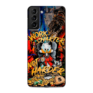 Силиконовый чехол на Samsung Galaxy S21 Plus с принтом Дональд Дак Деньги Силиконовый чехол на Samsung Galaxy S21 Plus с принтом Дональд Дак Деньги