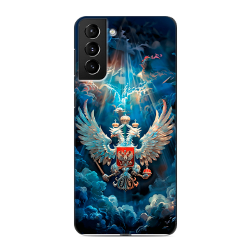 Силиконовый чехол на Samsung Galaxy S21 Plus с принтом Герб флаг России