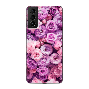 Силиконовый чехол на Samsung Galaxy S21 Plus с принтом лавандовые розы Силиконовый чехол на Samsung Galaxy S21 Plus с принтом лавандовые розы