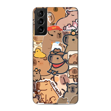 Силиконовый чехол на Samsung Galaxy S21 Plus с принтом капибара Силиконовый чехол на Samsung Galaxy S21 Plus с принтом капибара