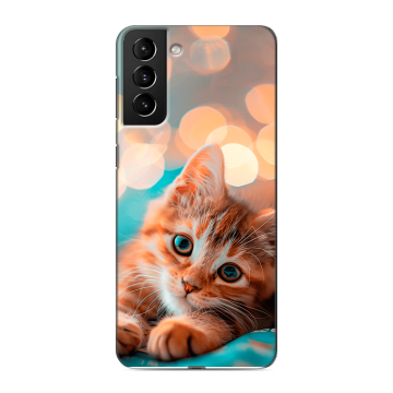 Силиконовый чехол на Samsung Galaxy S21 Plus с принтом котик Силиконовый чехол на Samsung Galaxy S21 Plus с принтом котик