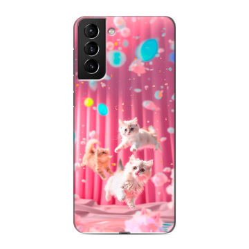 Силиконовый чехол на Samsung Galaxy S21 Plus с принтом милые котики Силиконовый чехол на Samsung Galaxy S21 Plus с принтом милые котики