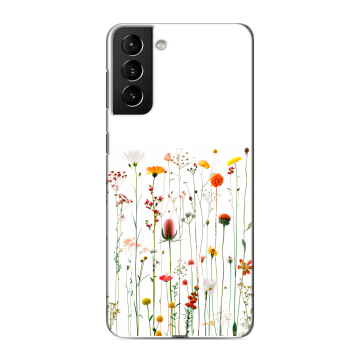 Силиконовый чехол на Samsung Galaxy S21 Plus с принтом цветы