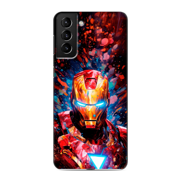 Силиконовый чехол на Samsung Galaxy S21 Plus с принтом Железный человек Ironman