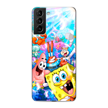 Силиконовый чехол на Samsung Galaxy S21 Plus с принтом спанчбоб спанч боб Силиконовый чехол на Samsung Galaxy S21 Plus с принтом спанчбоб спанч боб