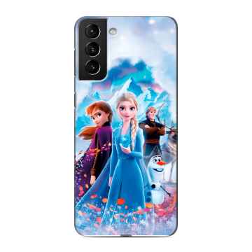Силиконовый чехол на Samsung Galaxy S21 Plus с принтом Холодное сердце Frozen Силиконовый чехол на Samsung Galaxy S21 Plus с принтом Холодное сердце Frozen