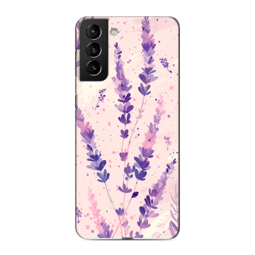 Силиконовый чехол на Samsung Galaxy S21 Plus с принтом цветы лаванда Силиконовый чехол на Samsung Galaxy S21 Plus с принтом цветы лаванда