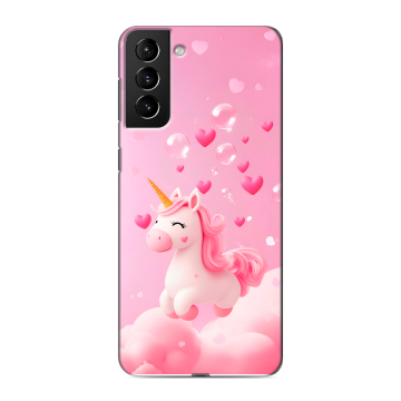 Силиконовый чехол на Samsung Galaxy S21 Plus с принтом Единорог Силиконовый чехол на Samsung Galaxy S21 Plus с принтом Единорог