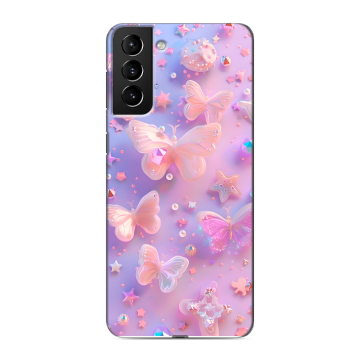 Силиконовый чехол на Samsung Galaxy S21 Plus с принтом Бабочки