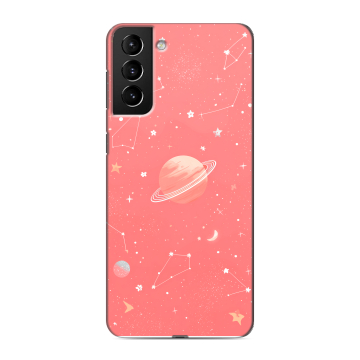Силиконовый чехол на Samsung Galaxy S21 Plus с принтом Розовый космос Силиконовый чехол на Samsung Galaxy S21 Plus с принтом Розовый космос