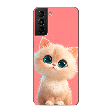 Силиконовый чехол на Samsung Galaxy S21 Plus с принтом Розовый котенок Силиконовый чехол на Samsung Galaxy S21 Plus с принтом Розовый котенок