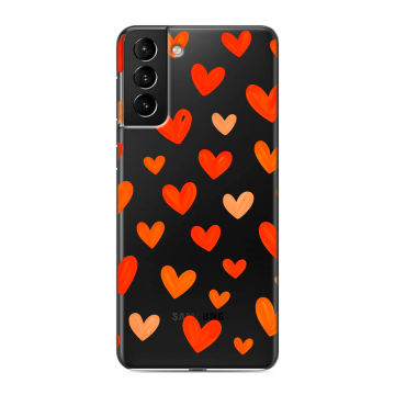 Силиконовый чехол на Samsung Galaxy S21 Plus с принтом Сердечки Силиконовый чехол на Samsung Galaxy S21 Plus с принтом Сердечки