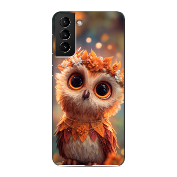 Силиконовый чехол на Samsung Galaxy S21 Plus с принтом Милая сова Силиконовый чехол на Samsung Galaxy S21 Plus с принтом Милая сова