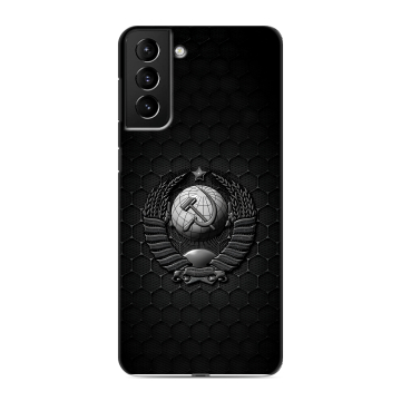 Силиконовый чехол на Samsung Galaxy S21 Plus с принтом Герб Флаг СССР