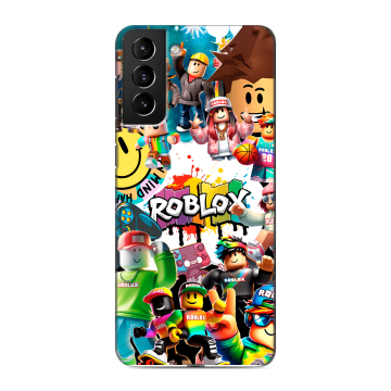 Силиконовый чехол на Samsung Galaxy S21 Plus с принтом Roblox Роблокс