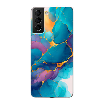 Силиконовый чехол на Samsung Galaxy S21 Plus с принтом Мрамор блестки Силиконовый чехол на Samsung Galaxy S21 Plus с принтом Мрамор блестки