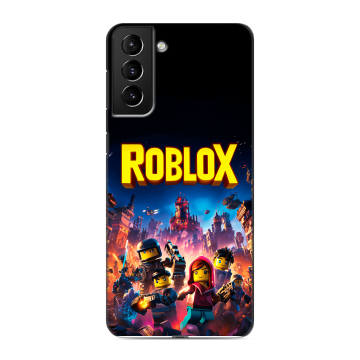 Силиконовый чехол на Samsung Galaxy S21 Plus с принтом Roblox Роблокс
