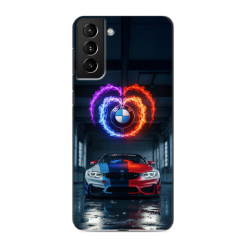 Силиконовый чехол на Samsung Galaxy S21 Plus с принтом BMW БМВ