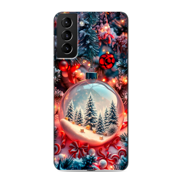 Силиконовый чехол на Samsung Galaxy S21 Plus с принтом Новый год Силиконовый чехол на Samsung Galaxy S21 Plus с принтом Новый год